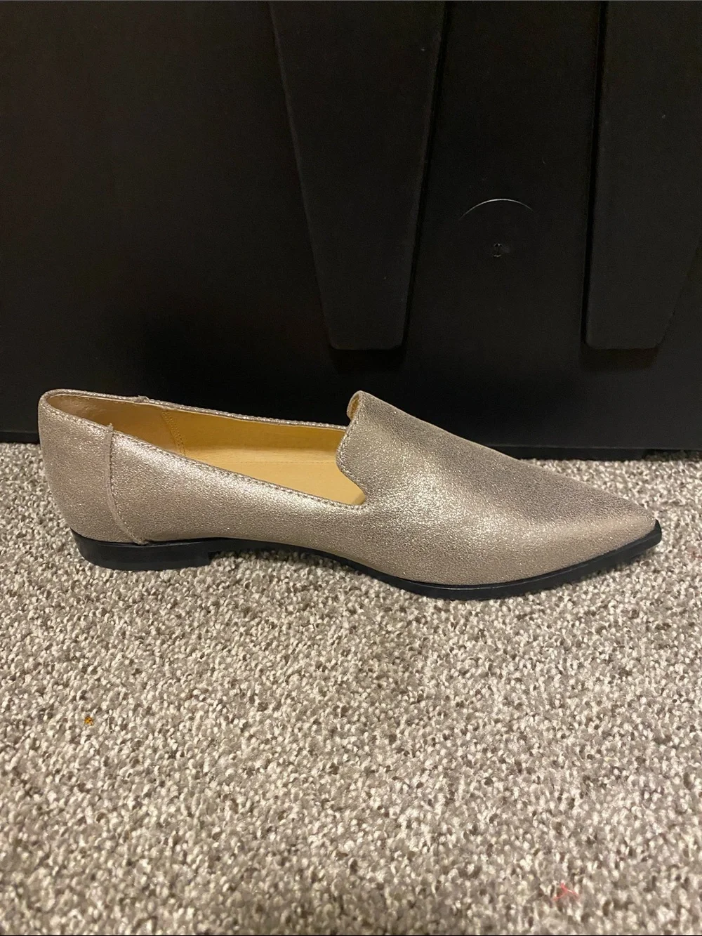 Frye Metallic Silver Pointed Slip-On Flats